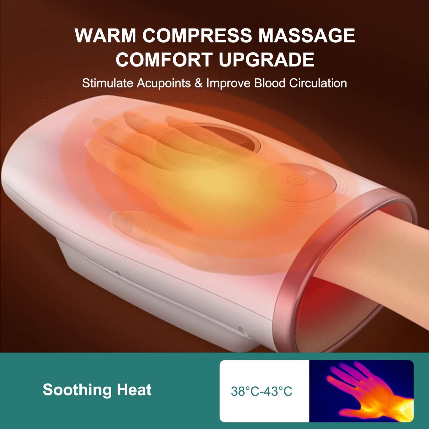 Rechargeable Ergonomic Hand Massager for Stress Relief and Wellness
