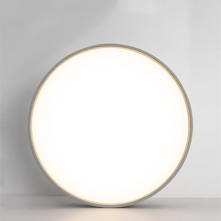 Eco-Friendly Circular Ceiling Light Fixture - Grey & Wood