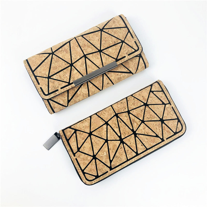Eco-Friendly Cork Wallet with Geometric Patterns