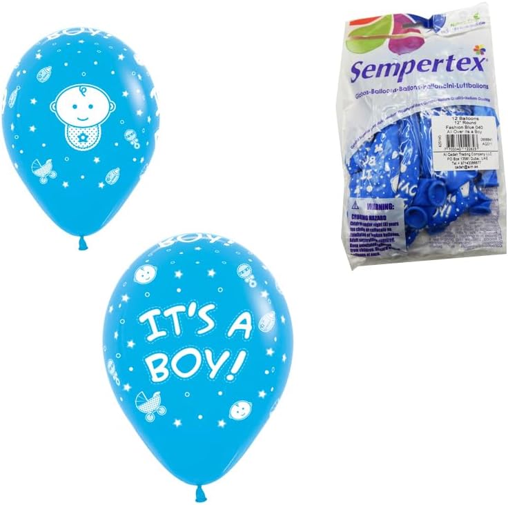 It's a Boy Balloons 12 Inch 12 Pcs Per Card - Boys Party Decor