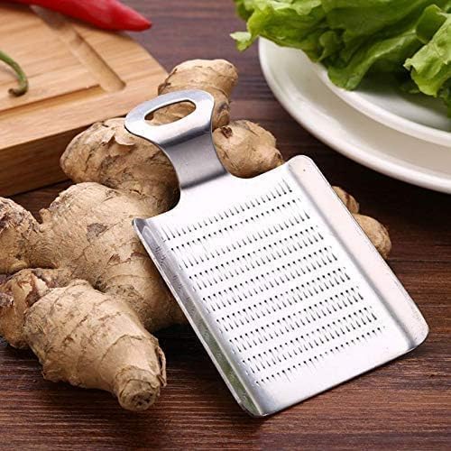 Small Stainless Steel Grater – Multi-Purpose Garlic, Ginger, Cheese, Nutmeg, and Chocolate Grater for Kitchen, Dishwasher Safe, Silver