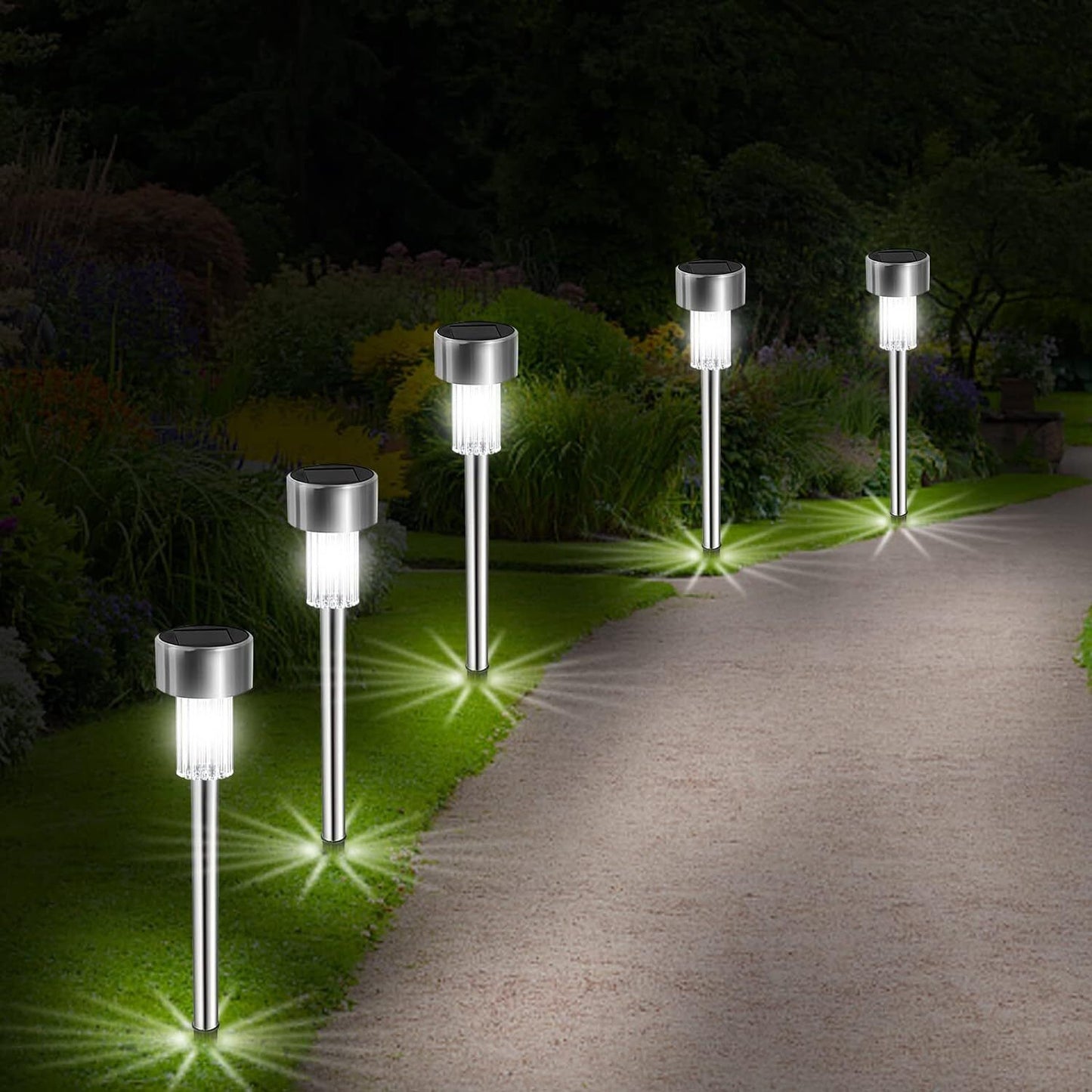 Solar-Powered Stainless Steel Garden Light - Eco-Friendly Outdoor Lighting