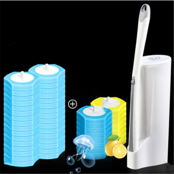 Eco-Friendly Toilet Brush with Holder & Cleaning Tablets