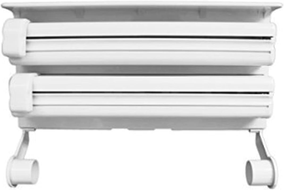 3 in 1 Aluminium Triple Dispenser with Spice Rack for Kitchen Roll Tissue - White