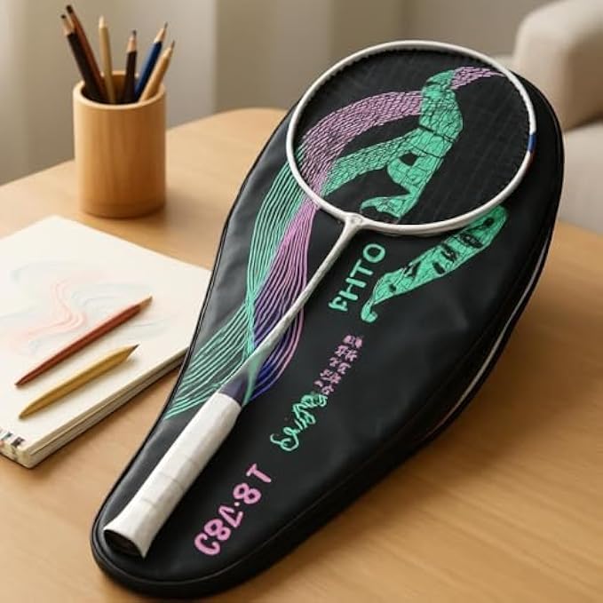 Premium White Badminton Racquet Pair - Lightweight & Durable