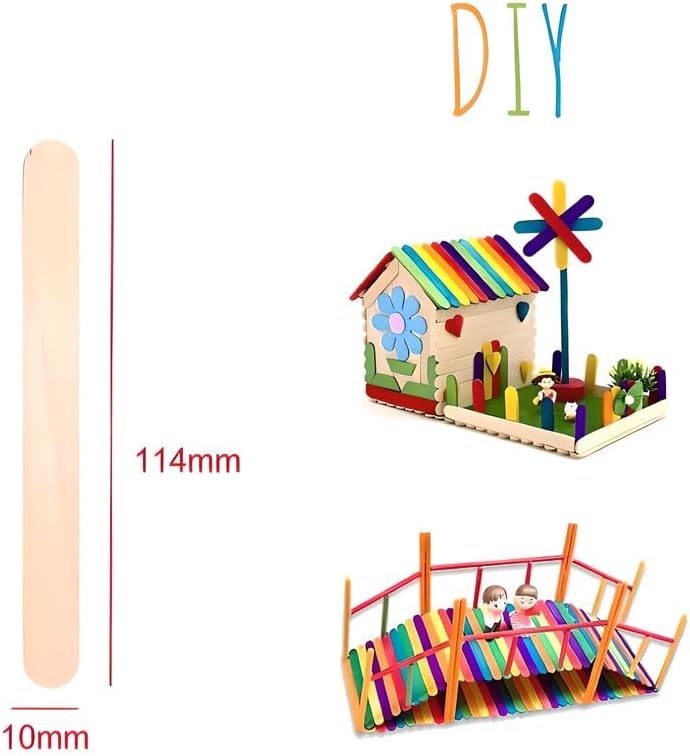 Wooden Sticks 114mm x 10mm, 50 Pieces, Craft Sticks, Wooden Color, DIY Projects, Art Supplies