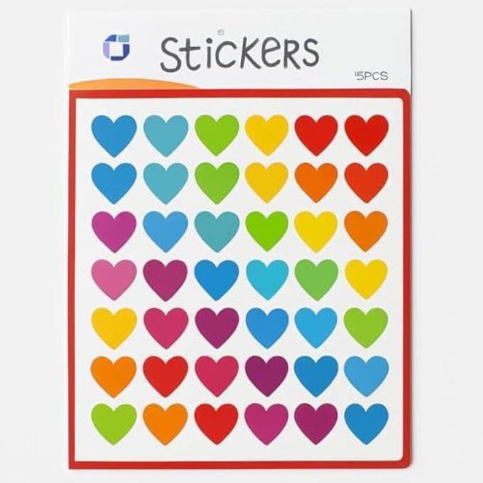 Heart Shaped Educational Stickers for Kids Classroom Reward Stickers for Teachers Preschool Kindergarten Learning Activities