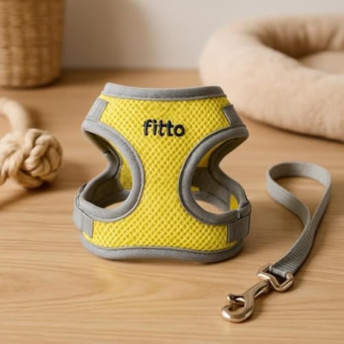 Pet Harness and Lead Set XS 13.5x10.5cm Adjustable Small Dog Puppy Cat Walking Vest Leash