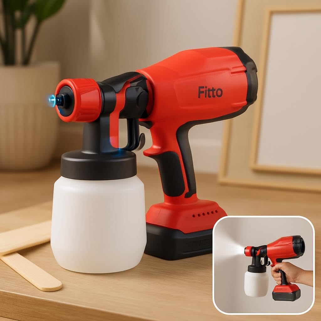 Battery-Powered Sprayer with Adjustable Nozzle, Red