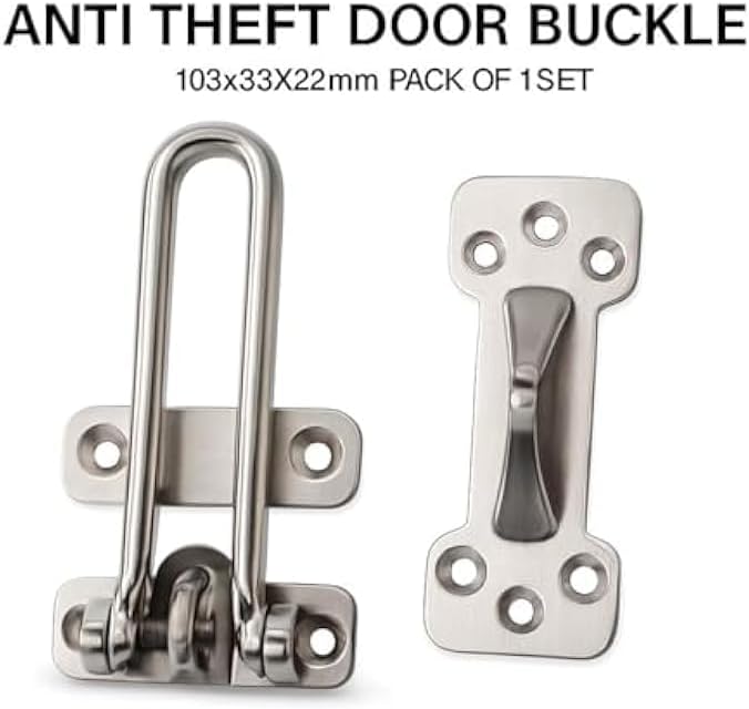 Anti-Theft Door Buckle 1033x63x22mm, Door Security Bar Portable Door Lock, 1 Set
