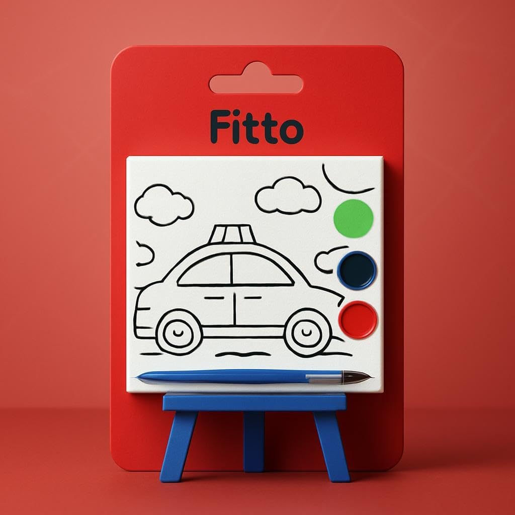 Vehicles Series Picture Frame Set with 6x4 Canvas Boards, Easel, 6 Colour Paints & Brush