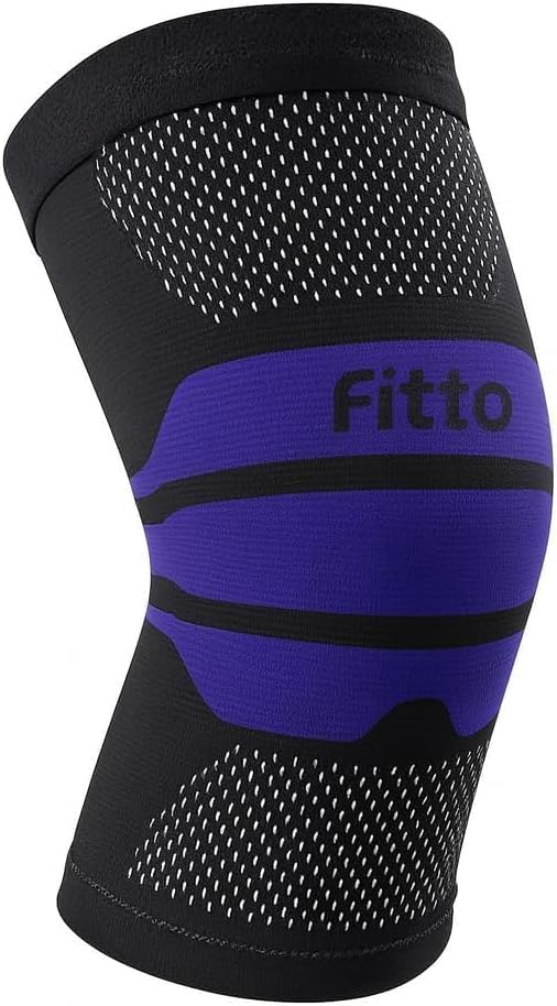 Knee Brace Silicone Elastic Support Rod - Compression Sleeve for Joint Pain Relief - Black