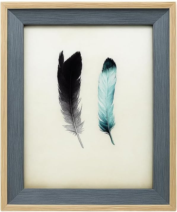 Wooden Photo Frame with Gray Border, A4 Size, Wall & Tabletop Display