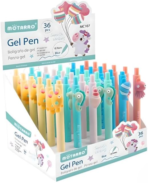 Sea Animals Design Gel Pen 0.7mm 14.5cm Assorted Colors, Pack of 4