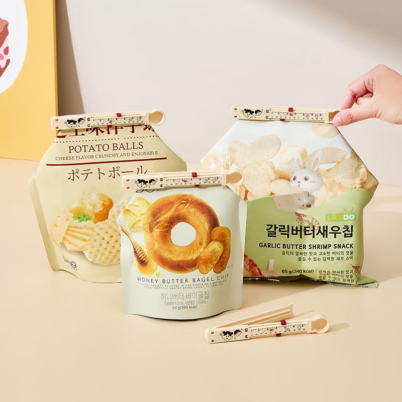 Scale Sealing Clip Set of 6 – Cream – 14cm x 2cm – PP Material