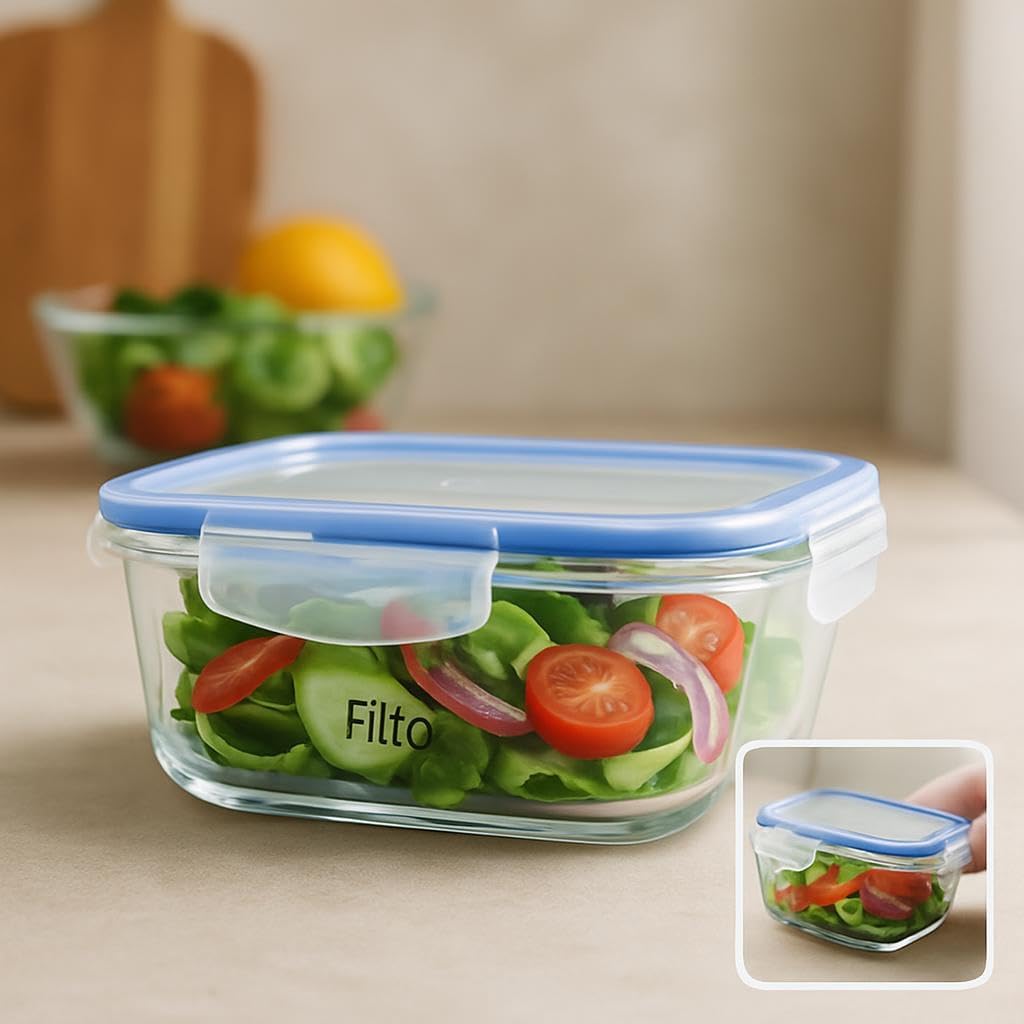 Square Glass Storage Food Container 600ml