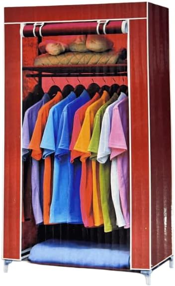 FITTO Wardrobe Fabric Clothes Hanger - Durable Tnt Storage Cabin with Steel Frame - 60x45x150cm for Organizing Clothing and Accessories