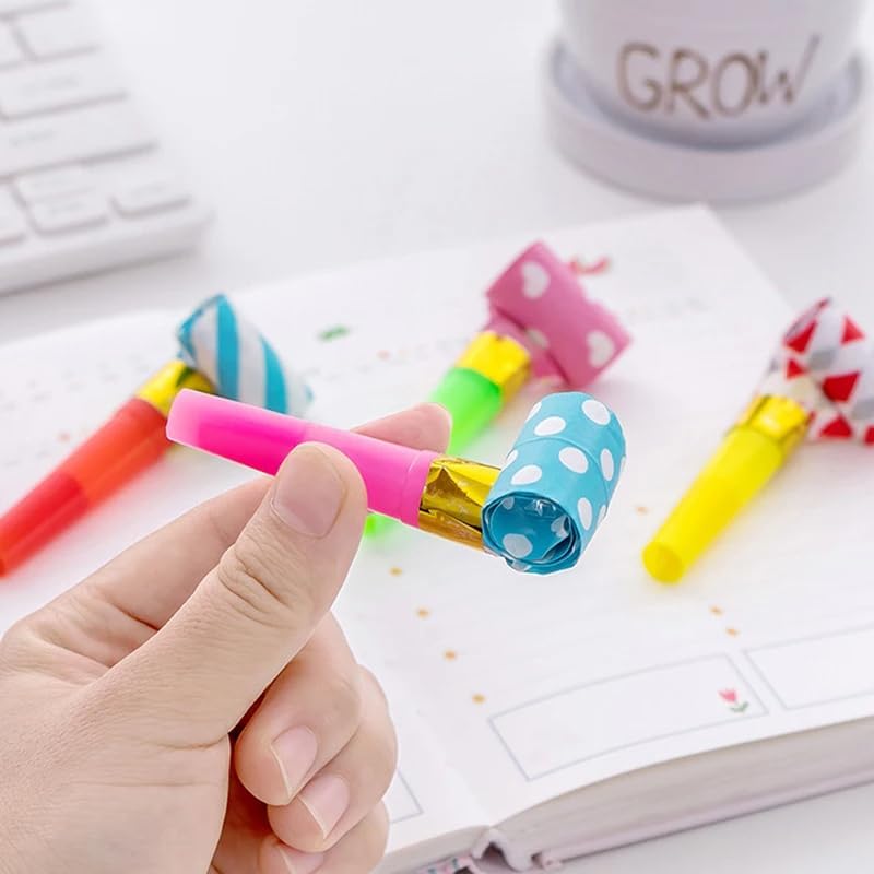 20/40PCS Colorful Stripes Party Blower Blowout Horn Whistle Noise Maker – Fun Birthday Party Supplies, Pinata Gift, Kids Noise Makers for Celebrations, Festivals, & Special Events
