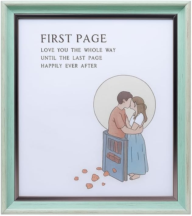 Wooden Photo Frame with Olive Green Border, 6x8 Inch, Decorative Picture Frame for Home and Office
