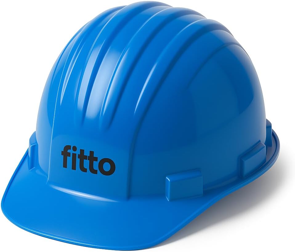 Blue Hard Hat for Construction Safety, Durable Head Protection