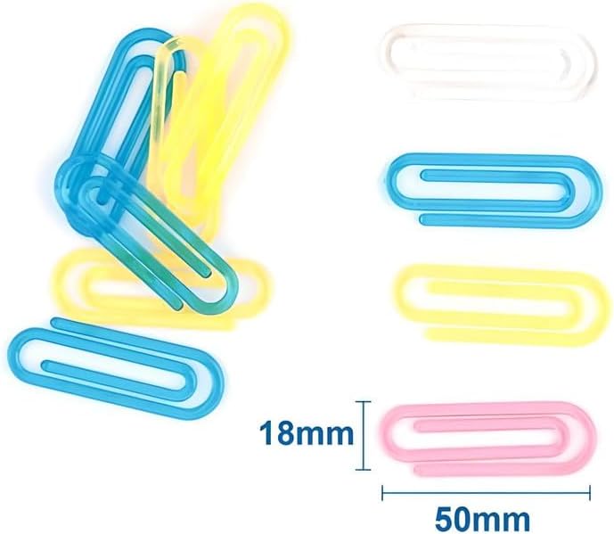 10 Pieces Paper Clips 15x50mm Plastic Coated Assorted Colors