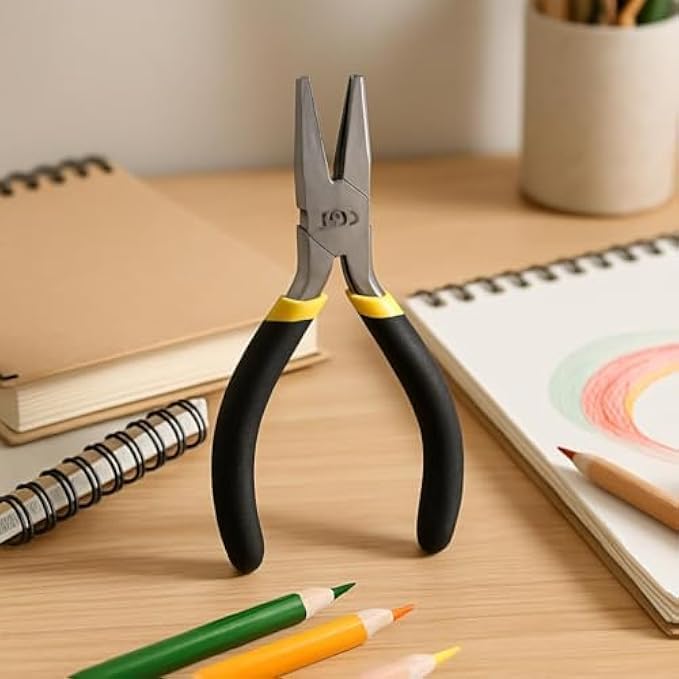 4.5-inch Flat Nose Mini Pliers Black - Small Flat-Nose Pliers for Jewelry Making, Crafts, Electronics & Wire Work