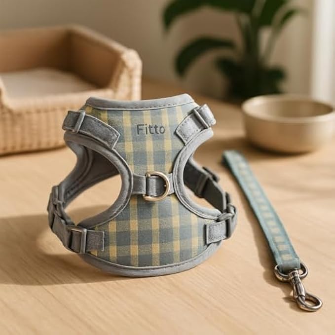 Small Pet Harness & Lead Set XXXS 14.5x11.5cm - Adjustable Soft Vest Harness with Leash for Hamster, Guinea Pig, Ferret, Rabbit