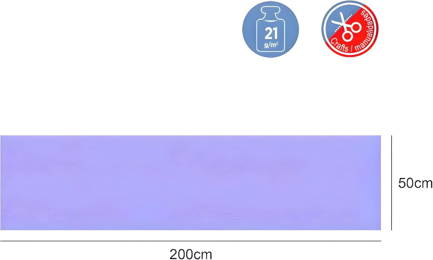 Crepe Paper 200cm x 50cm Violet for Crafts, Decorations, Art Projects