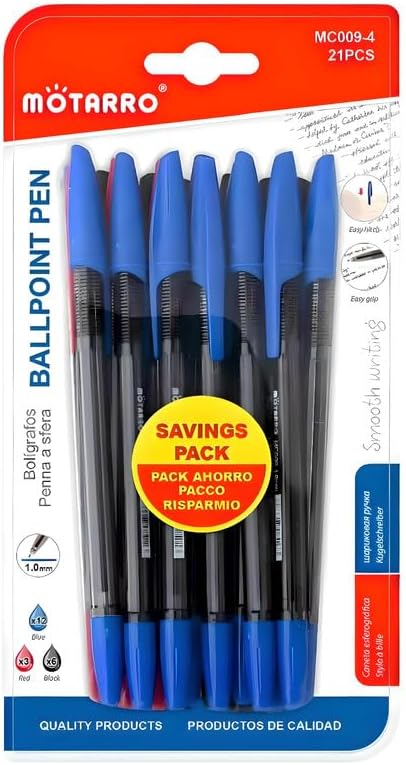 7-Piece 1.0mm Ball Point Pen Set 15cm Assorted Colors