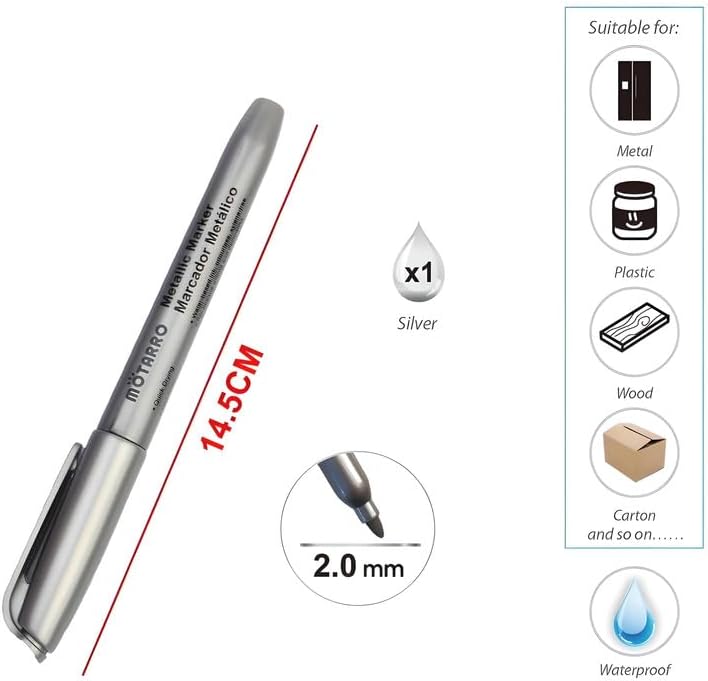Metal Marker 14.5cm, 2mm Tip, Durable Garay for Precise Marking