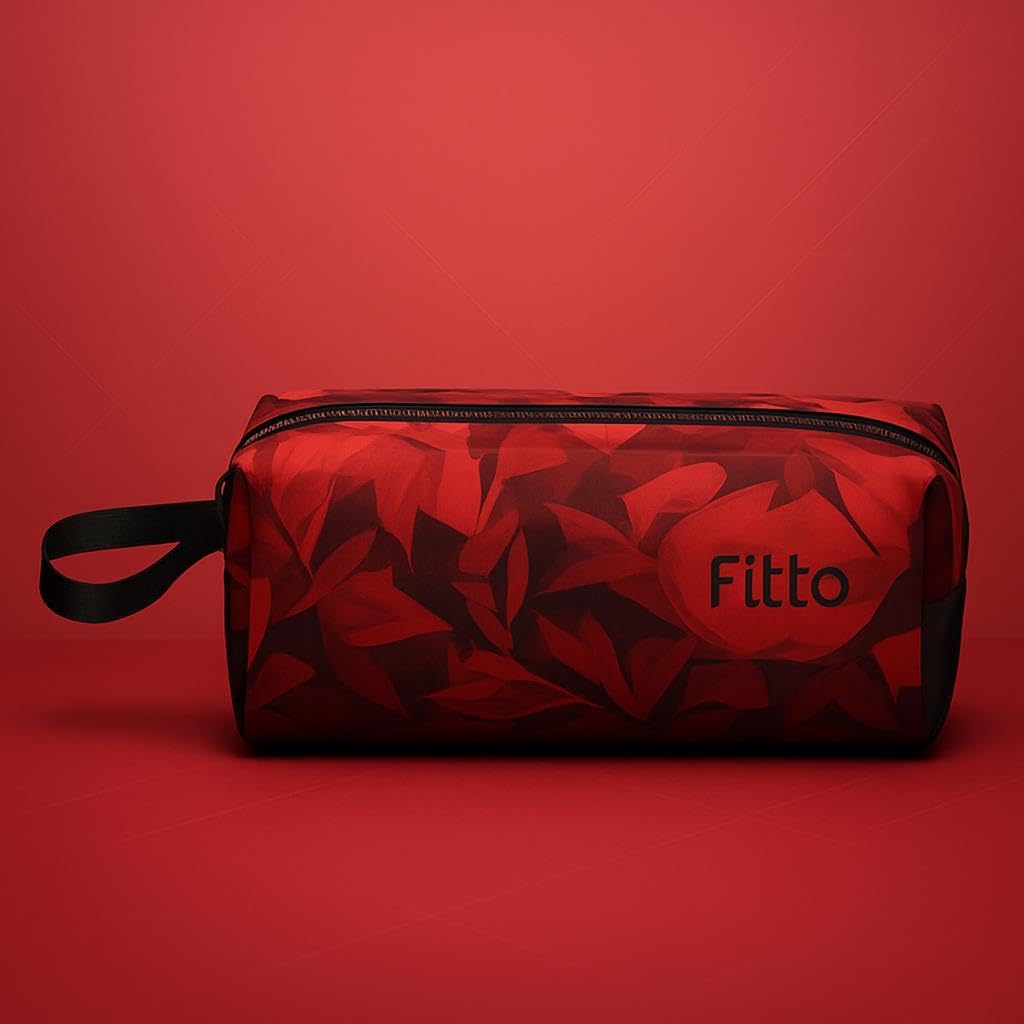 Red Pattern Pencil Pouch 20.5x6.5x5cm School & Office Storage Bag