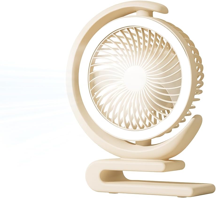 Rechargeable High-speed Table Fan with USB Charging, Portable Moon Fan, Silent Fan Rotates 360°, Multicolour