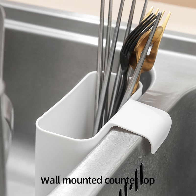 Long Water Sink Drain Basket – Easy Drain Design – White