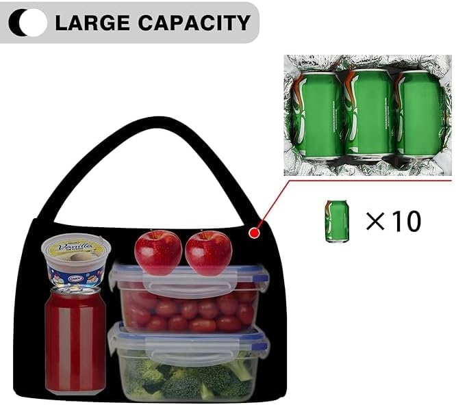 Silver Lunch Bag - Insulated Food Carrier for Work, School, and Outdoor