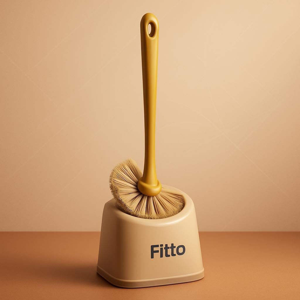 Plastic Toilet Brush – Double-Sided Bristles with Curved Long Handle for Indian Style Toilets