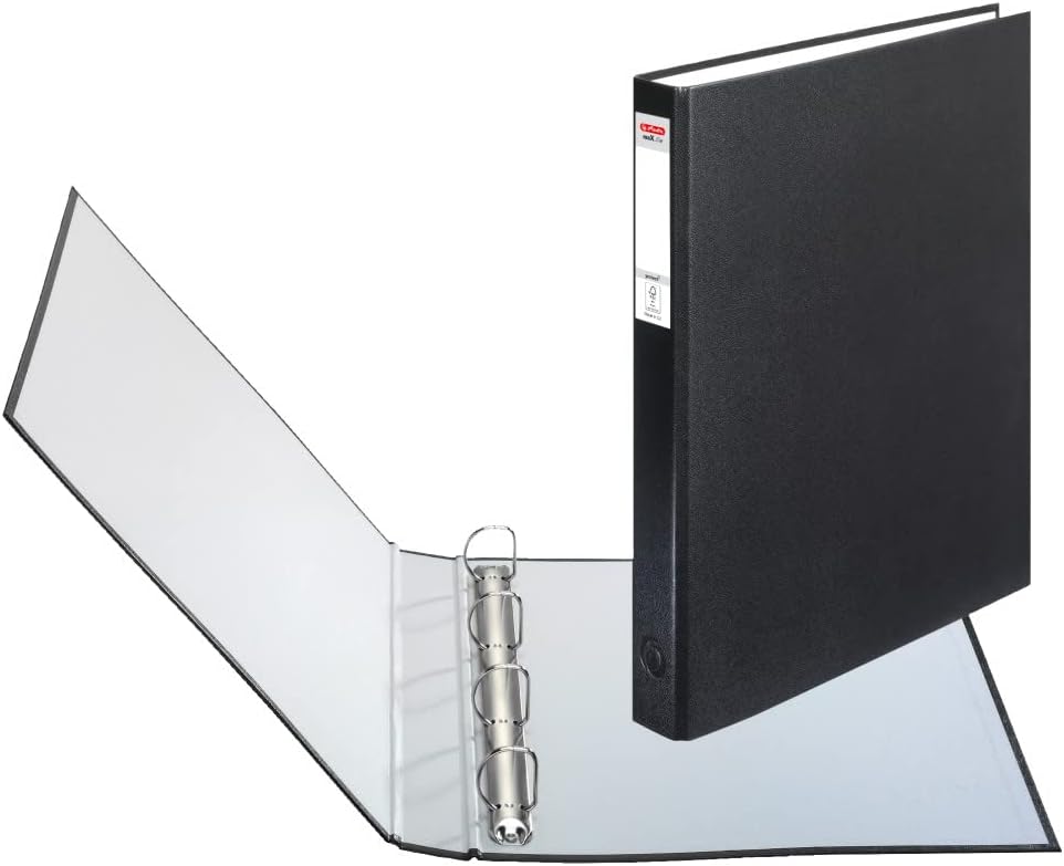 Level File 1 PC with 4 Holes, 34cm x 25cm, Black for Home and Office Use