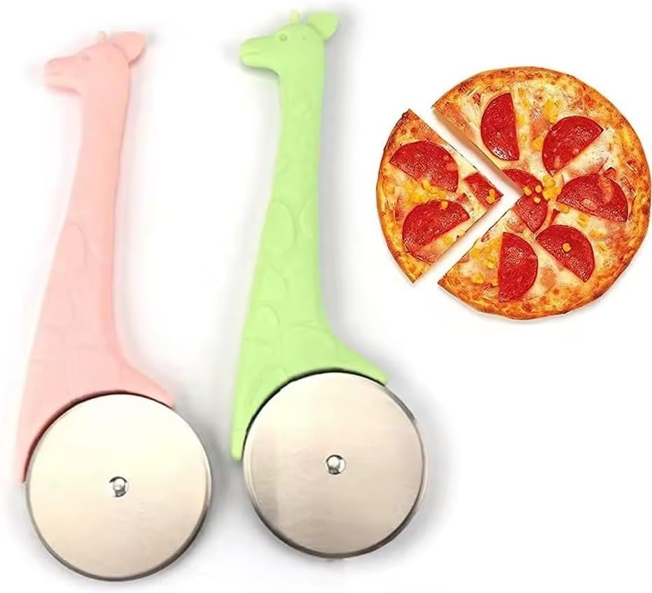 Pizza Cutter with Plastic Handle - Stainless Steel Sharp Blade for Effortless Slicing - Durable & Easy to Clean Pizza Slicer for Home & Professional Use - Ergonomic, Dishwasher Safe