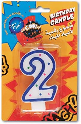 Birthday Candle Number 2 - Birthday Party Decor, Number Candle, Kids & Adult Celebration Candle, UAE Party Accessory
