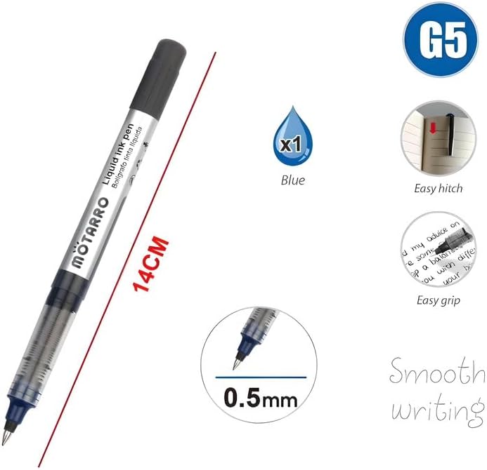 Liquid Ink Pen 0.5mm Gray, 14cm, Smooth Writing, Office & School Supplies