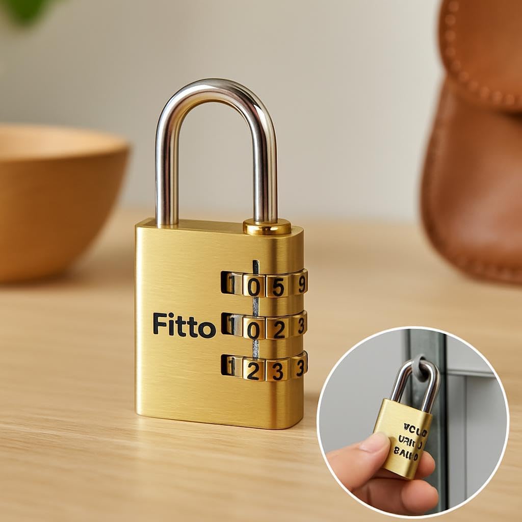 Brass Combination Lock with Dial - Secure Your Belongings