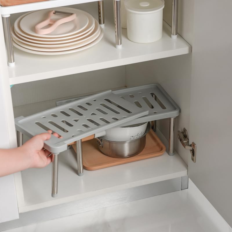 Folding Multi-Purpose Standing Rack – Grey & White – PP + Stainless Steel – Anti-Slip Design