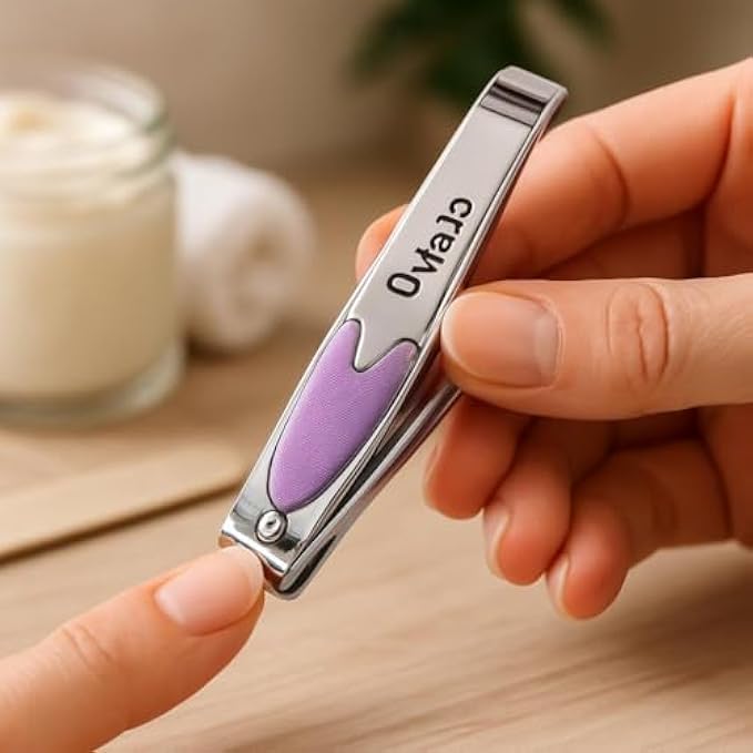 Nail Clipper Purple 6.5x1.2cm - Compact Travel Nail Cutter for Fingernails & Toenails