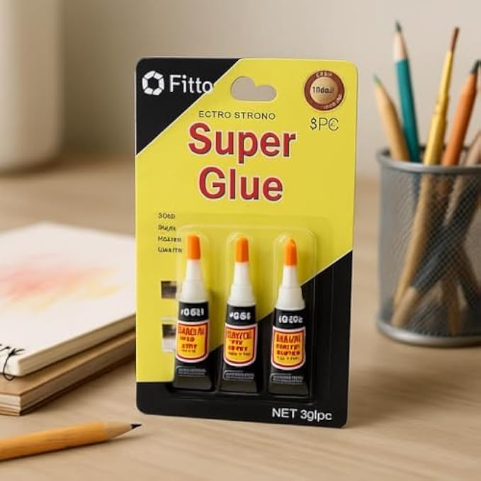 Extra Strong Super Glue - Instant Bond Cyanoacrylate Adhesive for Metal, Plastic, Wood, Ceramic, Rubber, Leather - Quick Dry Repair Glue 3g