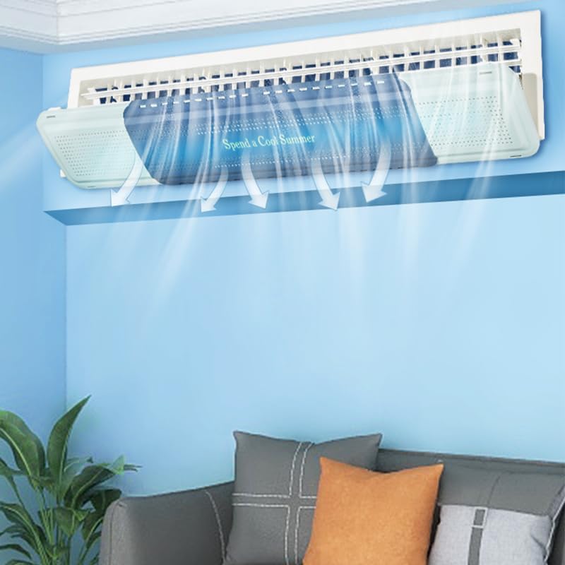 Adjustable Central Air Conditioning Windscreen - Blue