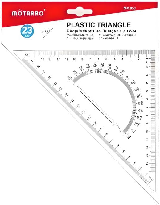 Plastic Triangle Ruler 23cm x 14cm for Geometry, Drafting, and Drawing