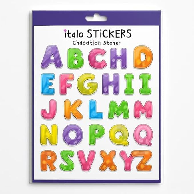 Alphabet Educational Stickers for Kids - Reusable Peel-and-Stick Letters for Early Learning, Preschool Classroom Activities