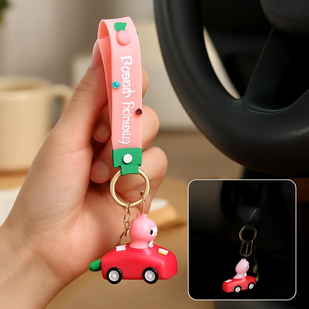 Cute Animal Car Keychain - Red