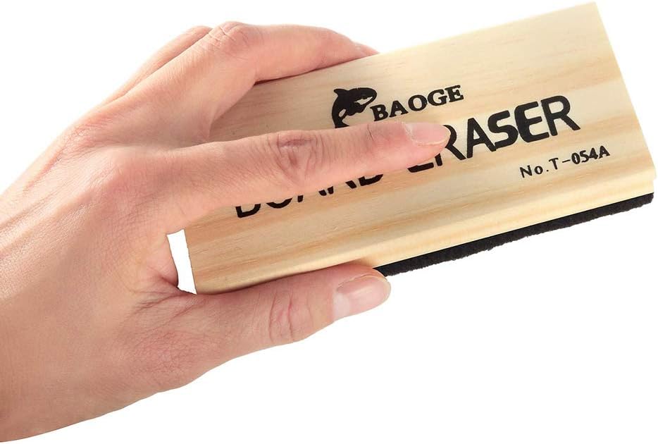 Wooden Board Eraser 130mm x 45mm x 35mm for Whiteboards and Chalkboards