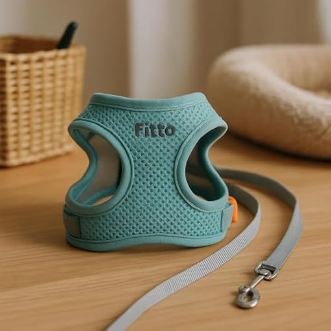 Dog Harness and Lead Set Size M 20.5x15cm Adjustable Pet Harness and Lead for Small/Medium Dogs & Cats