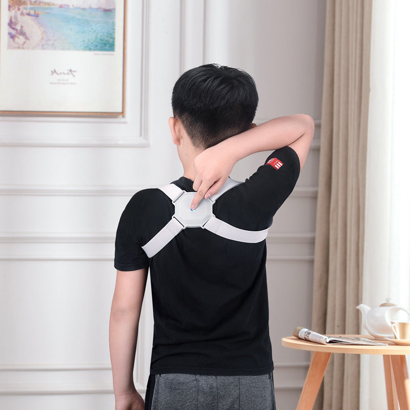 Light Gray Adjustable Posture Corrector for Better Back Support